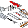 Modern tool maintenance tool combination 3d model
