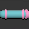 Cute Blue Pink Caterpillar Toy With Pink Rings And Yellow Eyes