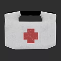 White Medical First Aid Kit With Red Cross And Black Handle Design
