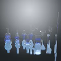Collection Of Laboratory Glassware Including Beakers Test Tubes And Flasks