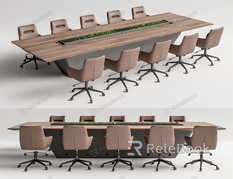 Modern Conference Table and Chair Conference Table and Chair Combination model