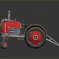 Vintage Style Toy Tractor With Red Body Green Fenders And Large Wheels