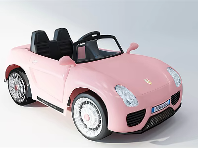 Pink Kids Ride On Electric Toy Convertible Car With Black Seats And Wheels 3d model Pink Kids Ride On Electric Toy Convertible Car With Black Seats And Wheels 3d model