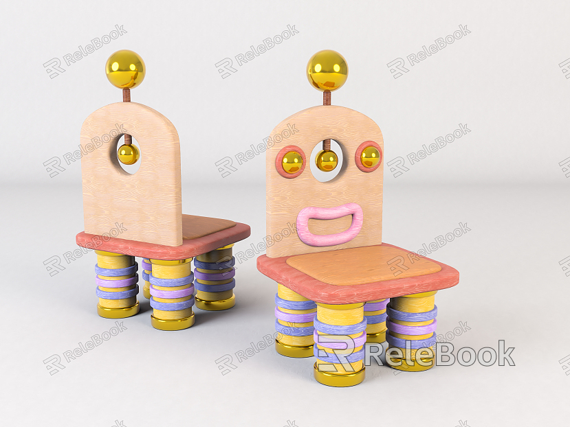 Modern Children's Chair Home Children's Wooden Chair Beautiful Chen Ornaments model