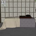 New Chinese Style Bed End Stool 3d model