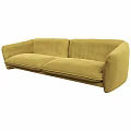 Modern Yellow Upholstered Sofa With Comfortable Seats And Stylish Armrest Design