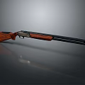 Classic Shotgun With Wooden Stock Black Barrel And Polished Metal Components