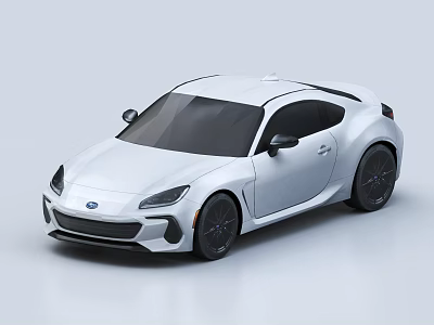 White Two Door Sports Car With Modern Sleek Exterior And Black Wheels 3d model