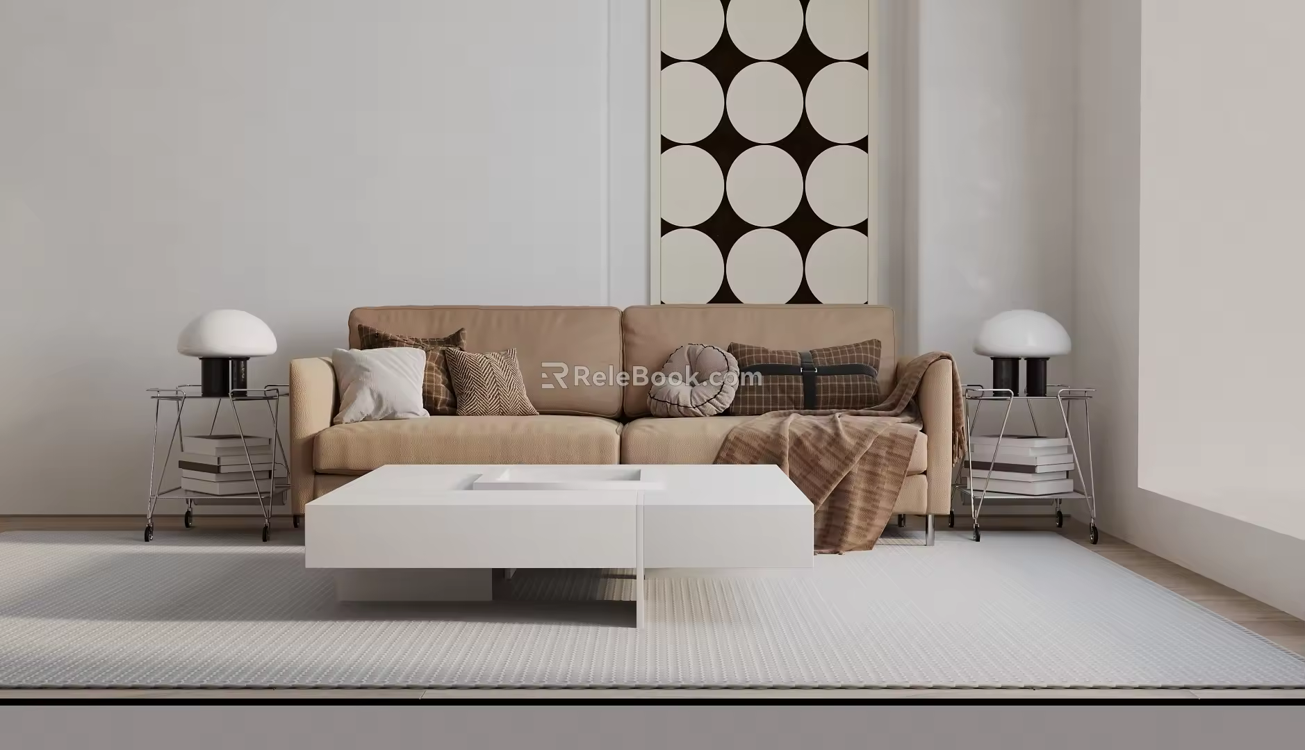 Modern double sofa 3d model