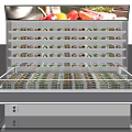 Commercial Refrigerated Display Case and Freezer for Fresh Produce and Meats Storage with Organized Shelves