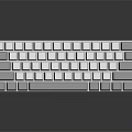 Modern Gray And White Computer Keyboard With Sleek Design And Responsive Keys 3d model