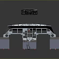 Aircraft Cockpit 3D Model Detailed Structure With Instrument Panels And Control Consoles