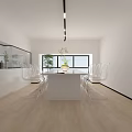 Modern Conference Room Interior With White Table And Clear Chairs Near Windows