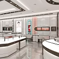 Modern Jewelry Store Interior With Elegant Glass Display Cases And Ambient Lighting