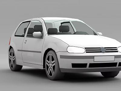 White Compact Car Featuring Sleek Exterior Design And Alloy Wheels 3d model