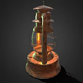 Vintage Outdoor Lantern With Classic Metal Frame And Illuminated Glass Shade Design