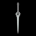 Ornate Silver Dagger With Intricate Hilt Design And Sharp Metal Blade