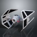 Highly Detailed TIE Fighter Scale Model With Triangular Wings And Collectible Features