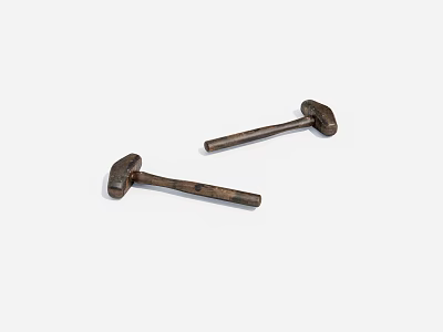 Vintage Hardware Tools Two Rustic Metal Hammers for DIY Repairs and Construction Work 3d model
