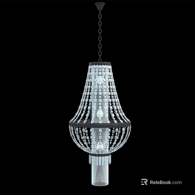 Elegant Crystal Chandelier With Decorative Hanging Crystal Beads And Modern Design 3d model 