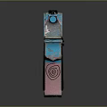 Colorful Decorative Gun With Blue Pink And Black White Checkered Design
