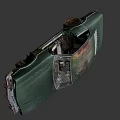 Old Rusted Green Car With Open Doors Damaged Interior And Broken Parts