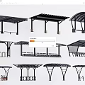 Various Modern Canopy Designs Featuring Metal Frames and Transparent Roofs