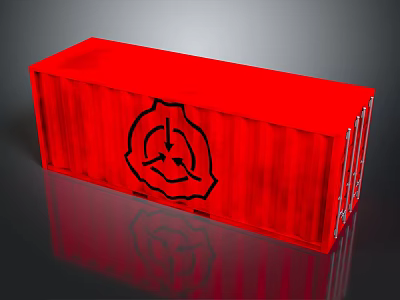 Red Shipping Container Equipment Featuring Black Logo And Smooth Exterior Design 3d model