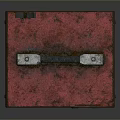 Vintage Rusty Red And Gray Equipment With Worn Surface Handle Ports And Vents