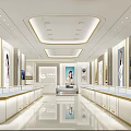 Modern Luxury Jewelry Store Interior With Glass Display Counters Soft Lighting And Showcase Areas