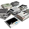 Stacked Books And Magazines Collection With Various Cover Designs And Different Topics