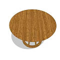 Modern Round Wooden Dining Table With Unique Geometric Base Design 3d model
