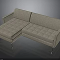 Modern Light Brown L Shaped Sofa With Metal Legs And Comfortable Design