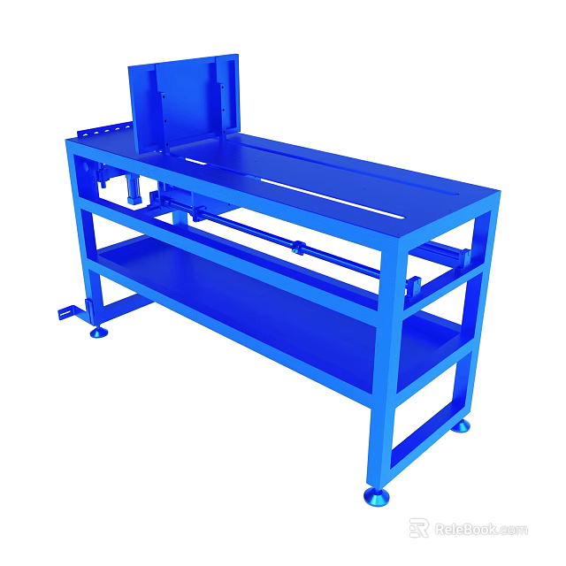 Blue Metal Workbench With Multi Shelf Design And Industrial Utility Structure 3d model