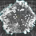 Space Exploration View Of Low Poly Earth With Natural Landscapes Trees And Water Bodies