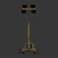 Mobile Lighting Tower with Multiple LED Lamps Stable Base Adjustable Height for Construction Site Operations