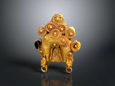 Unique Golden Spiral Design Decorative Hardware Tool For Home Furniture 3d model