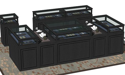 New Chinese-style Display Cabinet Jewelry Display Cabinet Container 3d model