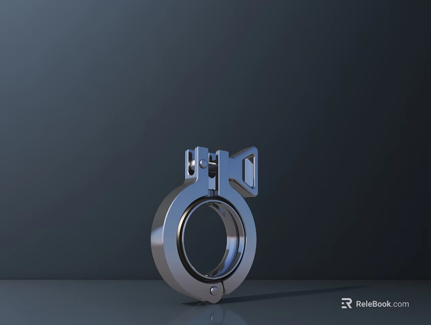 Smart Machine Mechanical Component With Silver Metal Ring And Connecting Parts 3d model 