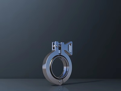 Smart Machine Mechanical Component With Silver Metal Ring And Connecting Parts 3d model