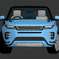 Blue Modern SUV Featuring Black Roof Front Grille And Shiny Reflective Surface Design