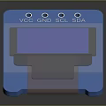 Blue Electronic Module With VCC GND SCL SDA Pins And LCD Display Screen