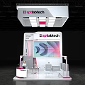 Spltlabtech Exhibition Booth With Modern Design Large Branding Screen And Staff Area