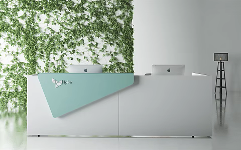 Modern reception desk 3d model