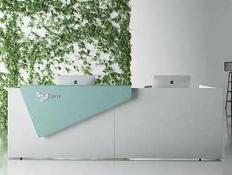 Modern reception desk 3d model