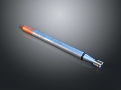 Modern Water Transportation Vehicle With Metal Body Orange Tip And Propeller Structure 3d model