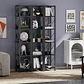 Modern Living Room Shelf with Decorative Items Green Plants and Books