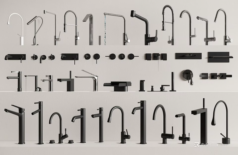 Various Modern Faucet Designs And Styles For Home Kitchen Bathroom Use 3d model 
