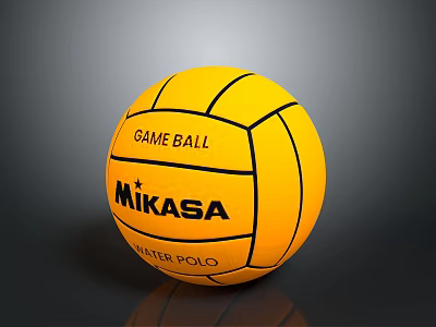 Yellow MIKASA Water Polo Game Ball For Sports And Recreational Use 3d model