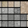 Various Stone Garden Path Paving Patterns With Diverse Textures And Colors 3d model